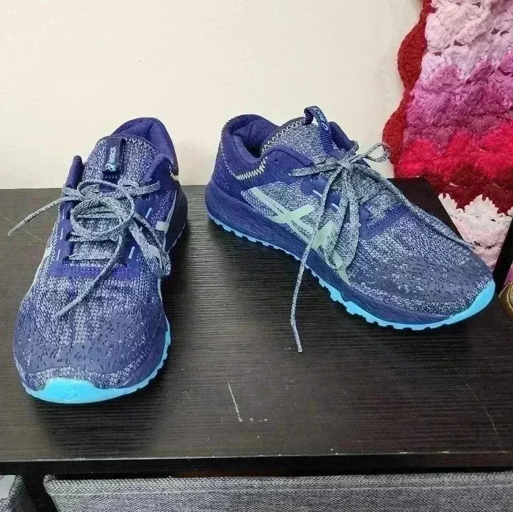 Asics Alpine XT Navy Aqua Running Fitness Shoes Sneakers T878N Women's Size 9.5